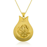 Silver Yellow Tugra Women's Necklace